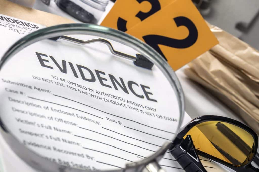 Identification Numbers, various laboratory tests forensic equipment, conceptual image